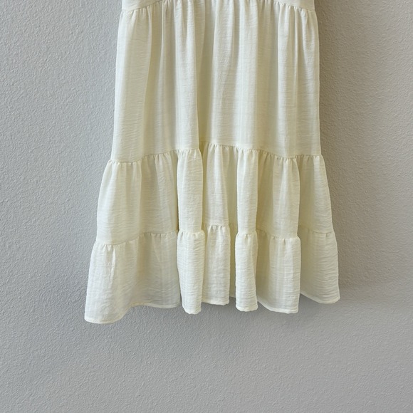 Altar'd State Babydoll‎ Tiered Dress Off White Sorority Size L Boho Peasant - Picture 4 of 10